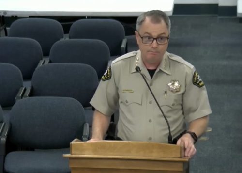 Sheriff Bill Pooley addresses the Tuolumne County Supervisors