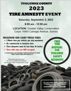 Upcoming Tire Recycling Event In Tuolumne County