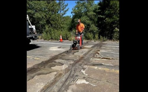 Repair work on Tuolumne Road North