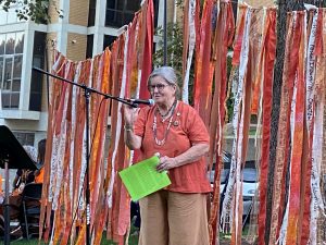 BZ Smith giving a speech at Orange Shirt Day 2022
