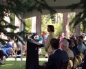 Dianne Feinstein speaks at Tahoe Summit with Congressman Tom McClintock and others behind her