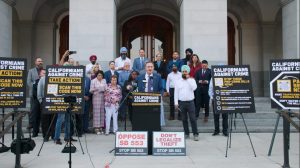 Assemblyman James Gallagher speaks at crime rally