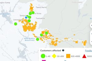 Large PGE power outage in Tuolumne County