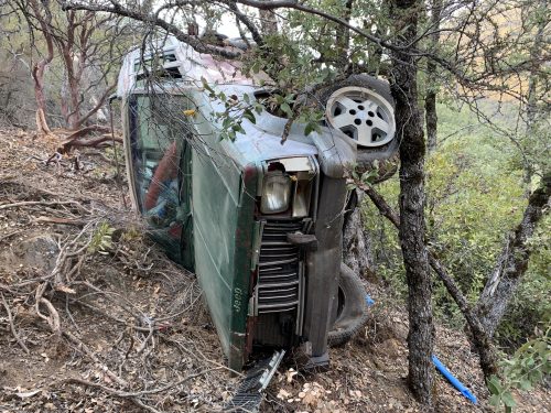 Wendy Pullins' Jeep found on its side