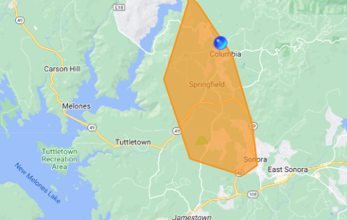 PG&E power outage in Columbia and Sonora