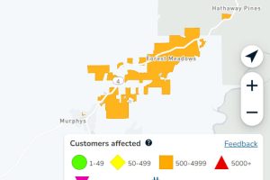 PGE power outage in the Murphys area of Calaveras County