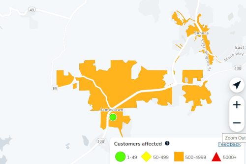 PG&E power outage in Sonora and Jamestown