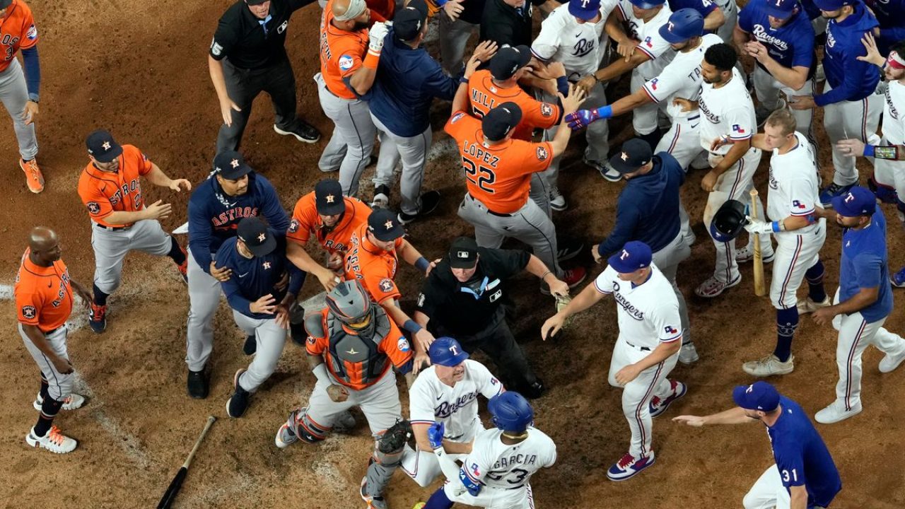 Abreu, Baker, García ejected from ALCS Game 5 as benches clear
