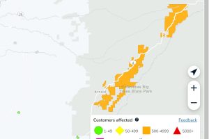 PG&E power outage in the Arnold, Dorrington and Cottage Springs area of Calaveras County