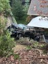 Pickup crash in backyard of residence on Oak Leaf Court in Jamestown