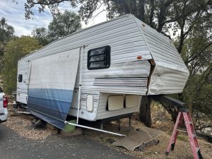 Stolen fifth-wheel-trailer found in Drytown area of Amador County -- ACSO photo