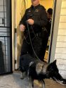 Crudo arrest with K9 helping in searching his home -- TCSO photo