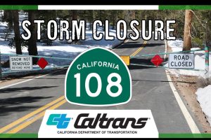 Highway 108 Sonora Pass temporarily closed -- Caltrans graphic