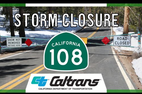 Highway 108 Sonora Pass temporarily closed -- Caltrans graphic