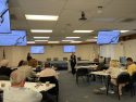 Tamera Blankenship and Quincy Yaley speak at the Housing Collaborative event