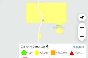 PG&E power outage in the Strawberry area of Tuolumne County -- PG&E map