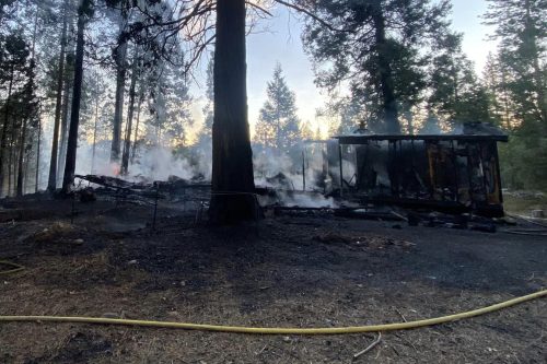 Pine Fire destroys home in Twain Harte -- CAL Fire TCU photo