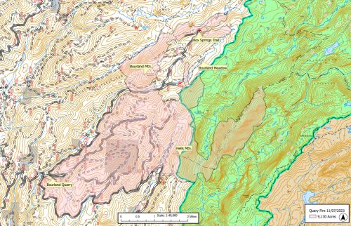 Stanislaus National Park Quarry Fire map