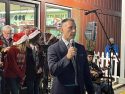 Sonora Mayor Mark Plummer speaks at the Tree Lighting ceremony at the Red Church in downtown Sonora
