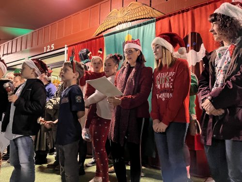 Tree Lighting ceremony at the Red Church in downtown Sonora