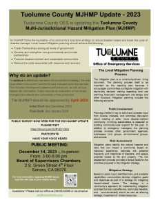 Tuolumne County Seeks Public Input For Hazard Mitigation Plan Update