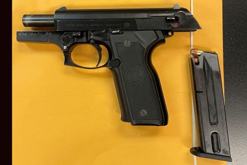 Loaded stolen handgun found on Kenny Guillemin -- TCSO photo