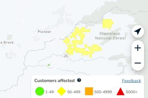 PG&E power outage in West Point area of Calaveras County