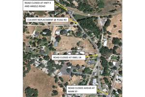 Road closure in Vallecito area of Calaveras County