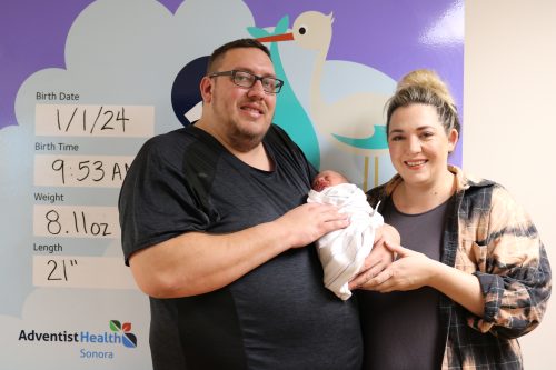 Newborn Cameron Cashara, along with parents Matt and Laura