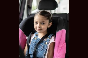 Child in a car safety seat