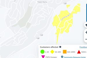 PG&E power outage in Twain Harte area of Tuolumne County