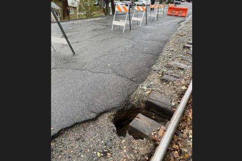 Sinkhole on Hospital Road in Sonora