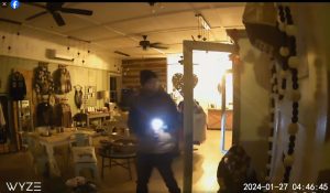 Suspect inside the store during the burglary -- ACSO photo