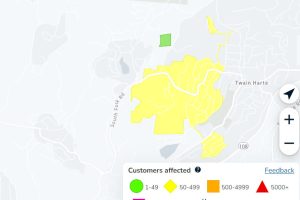 PGE outage in the Twain Harte area of Tuolumne County