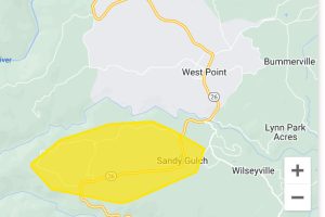 Power Outage in West Point and Wilseyville areas of Calaveras County