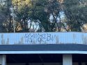 Graffiti on empty building in Sonora off Pesce Way and Hwy 49