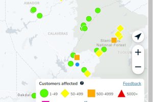 Power outages in Tuolumne County
