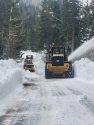 Caltrans plow crews working on snow removal along Highway 4 Ebbetts Pass in Alpine County