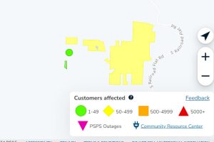 Power outage between Mountain Ranch and Railroad Flat in Calaveras County