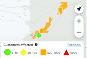 Power outage in Arnold along the Highway 4 corridor