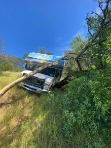 RV that went down an embankment near Lake Don Pedro in Tuolumne County