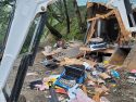 Cabin Destroyed By Excavator