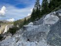 Rockslide on the John Muir Trail