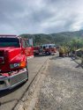 TCFD working on a rope rescue after a crash near Lake Don Pedro in Tuolumne County
