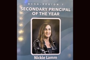 Claire "Nickie" Lamm as Principal of the Year for Big Oak Flat Groveland Unified School District