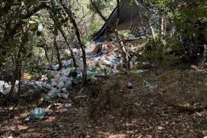 Garbage in the area where Camp Hope used to be in Sonora -- TCSO photo