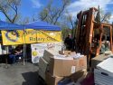 Loaded Forklift at the 6th-annual Shred Fest shredding and e-waste collection event in Murphys