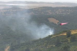 Vegetation fire in Angels Camp area of Calaveras County -- PG&E camera