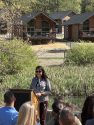 Lisa Mayo speaks at Firefall Resort ribbon cutting