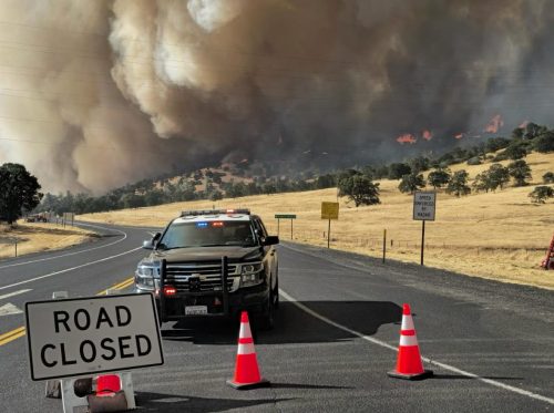 Aero Fire closure on Highway 4